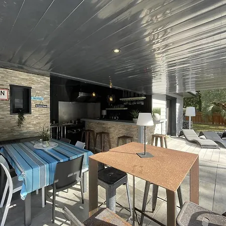 Moderne A Avec Piscine Chauffee, 3 Et Cuisine Exterieure, Animaux Acceptes - Fr-1-379-167 Villa Soustons
